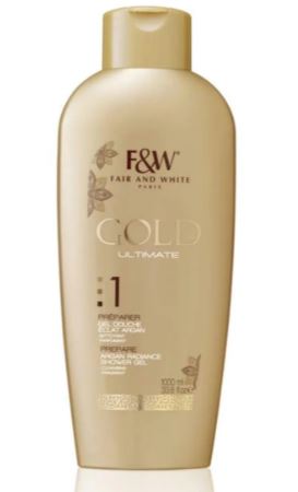 FAIR & WHITE Gold Shower Gel with Argan Oil (1000 ml /33.8oz), Sareya Beauty Supply store in Calgary Alberta Canada